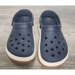 Crocs M-7/W-9 Navy & White Crocsband Full Force Thick Sole Sandals
